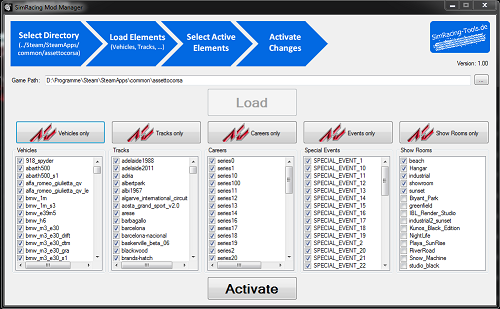 SimRacing Mod Manager